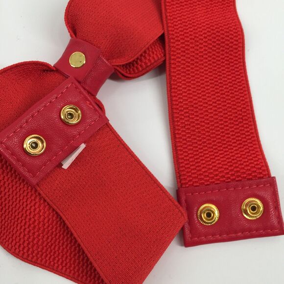 Vintage 1980s Knot Bow Upper Waist Belt Size Extra Small Solid Bright Red XS